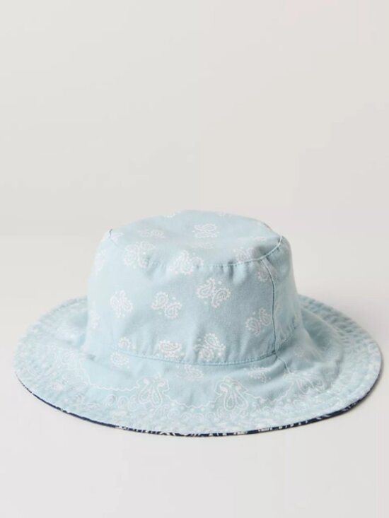 Free People Bandana Paisley Blue, Light Blue Summer Beach Bucket Hat - NEW main image 7
